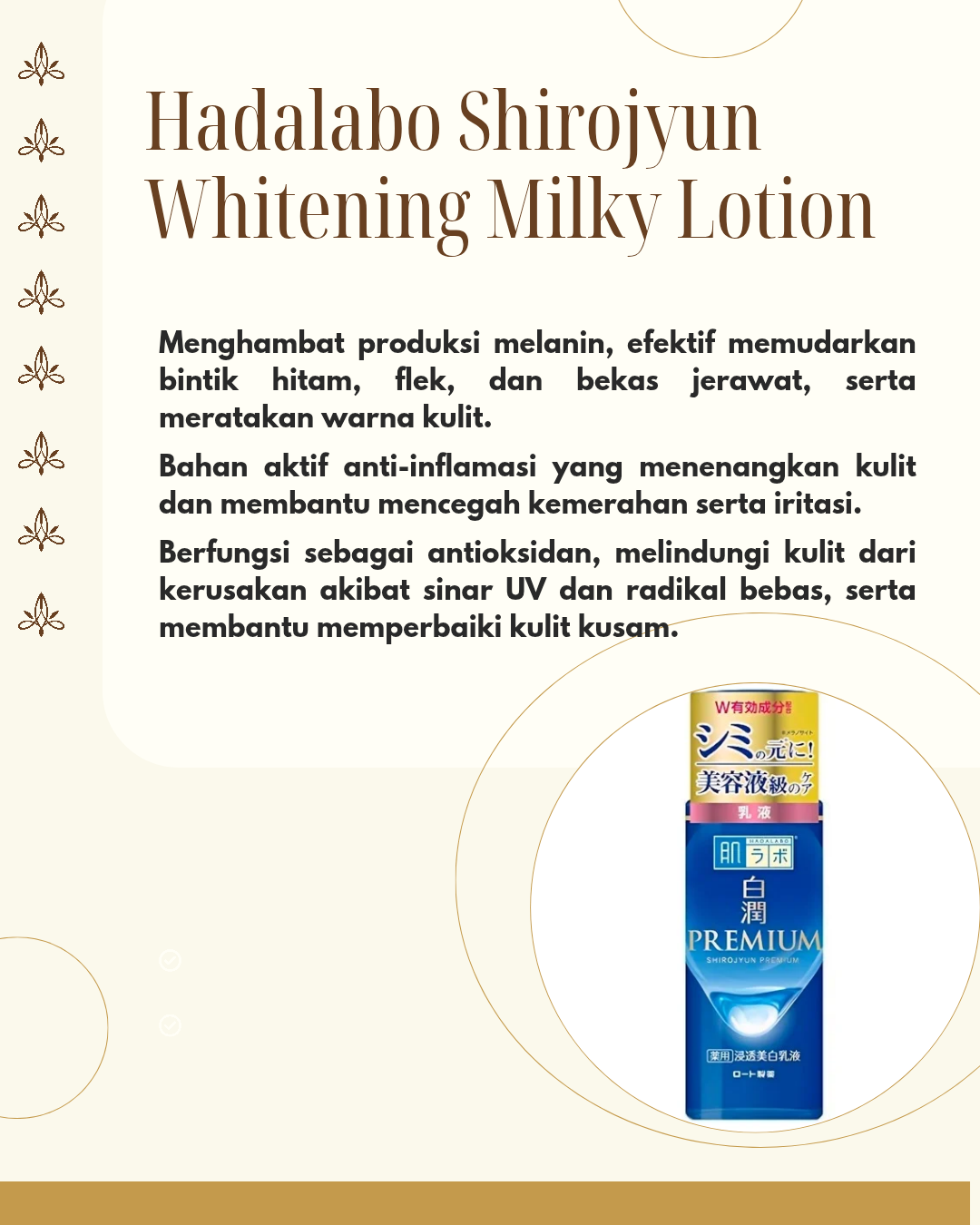 Hada Labo Shirojyun Premium Medicated Penetrating Whitening Milk 140ml