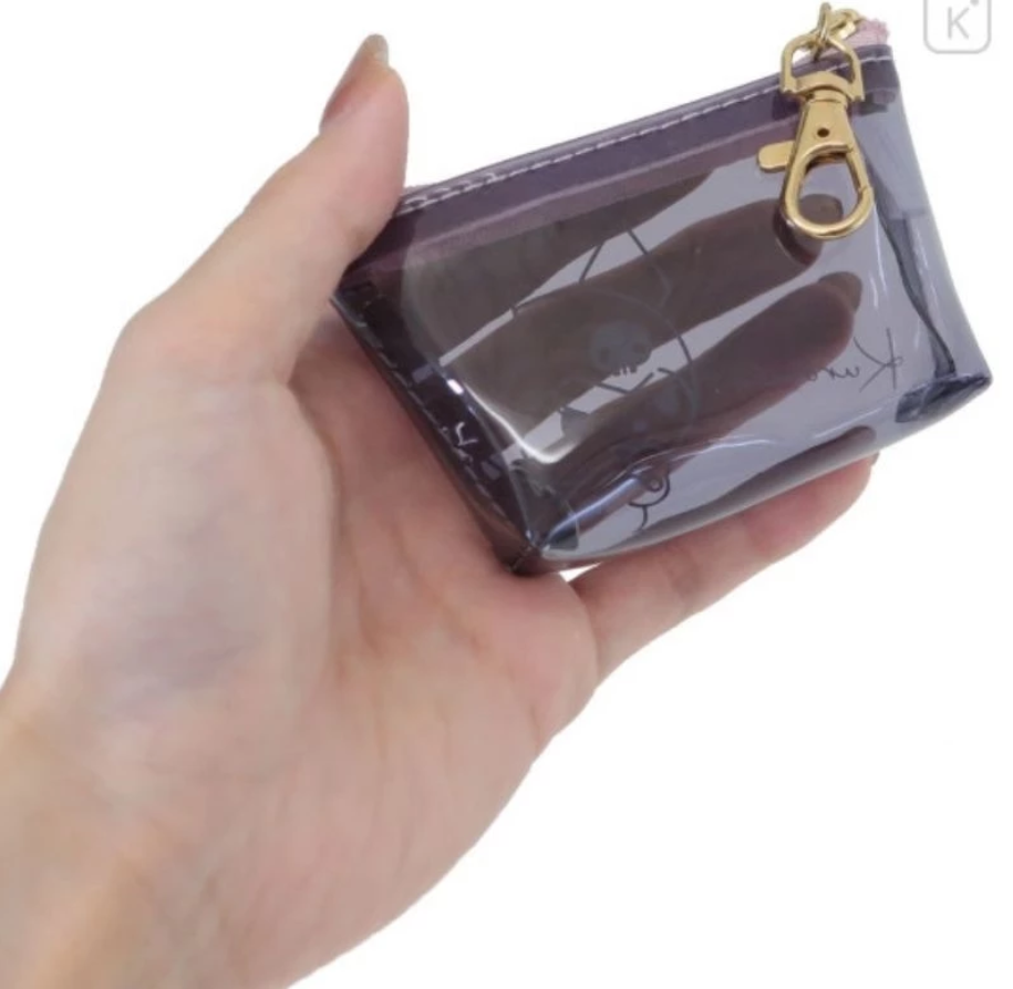 Kuromi Clear Triangular Mini Pouch with Key Chain Bag Charm