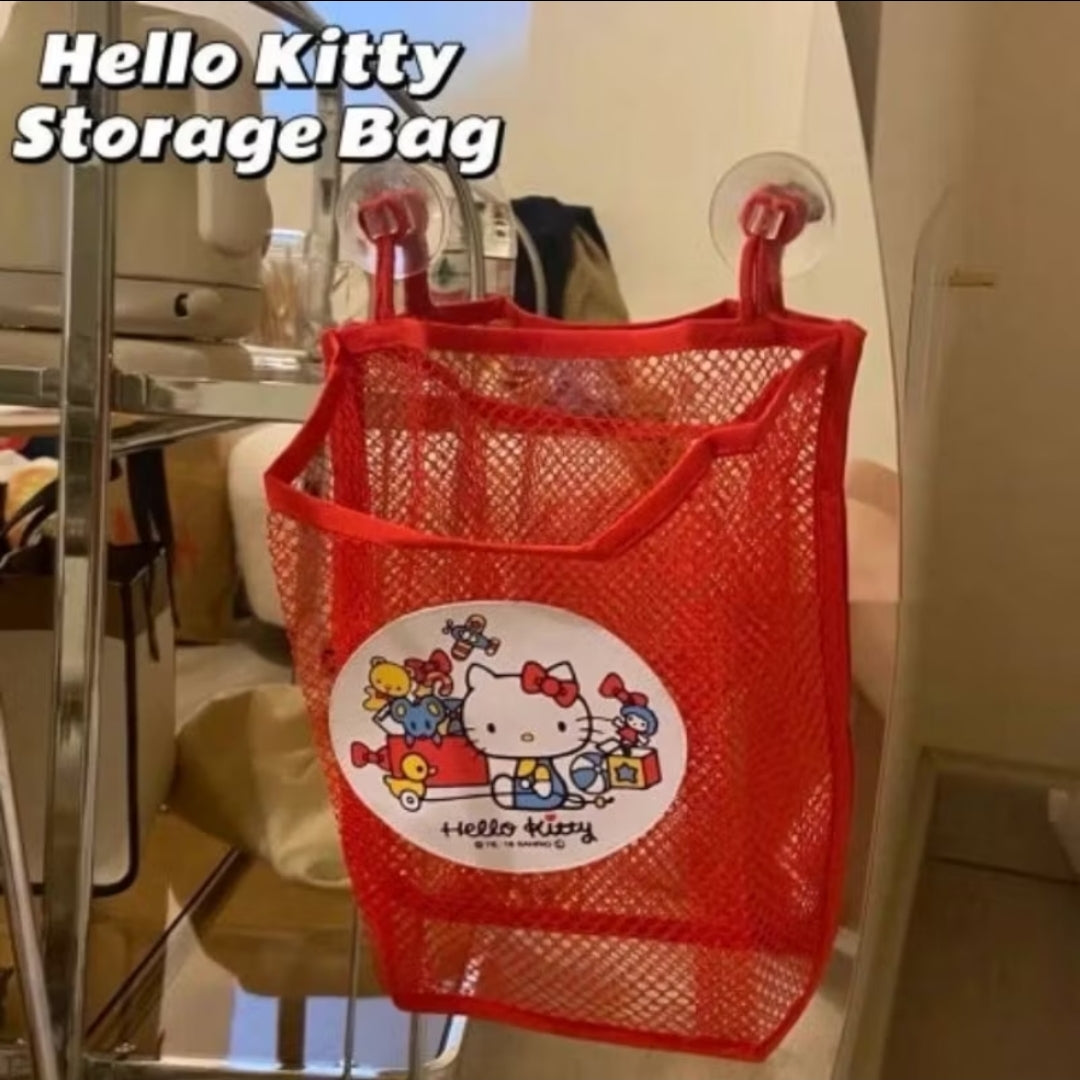 Hello Kitty Pink Mesh Toy Storage for Bathroom 26x27cm