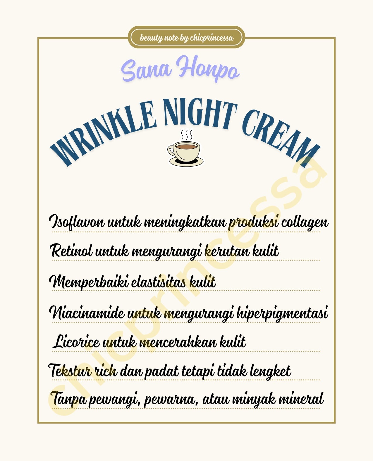 Sana Honpo Wrinkle Night Cream