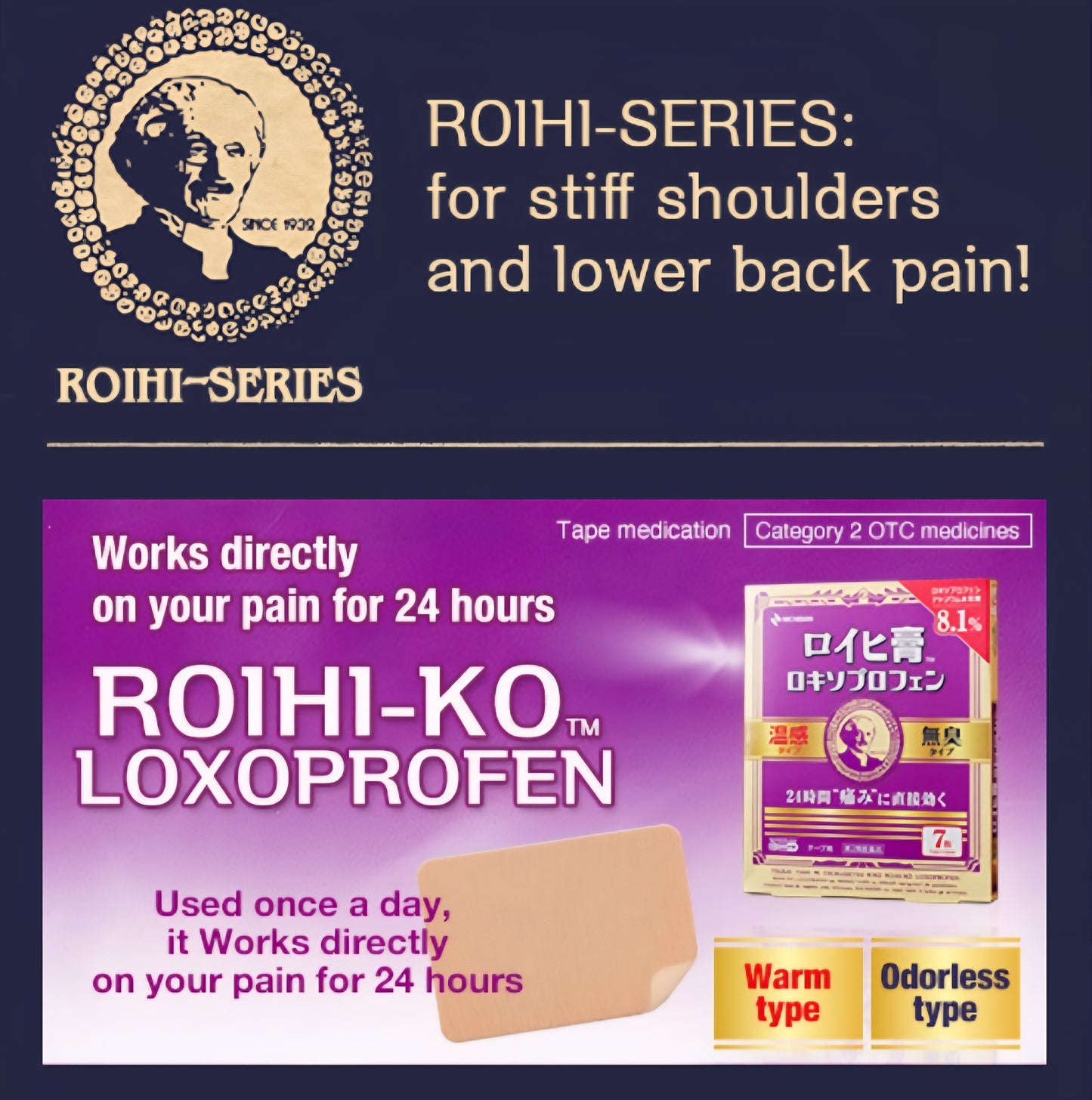 Roiho Tsuboko Loxoprofen 7patch 7x10cm