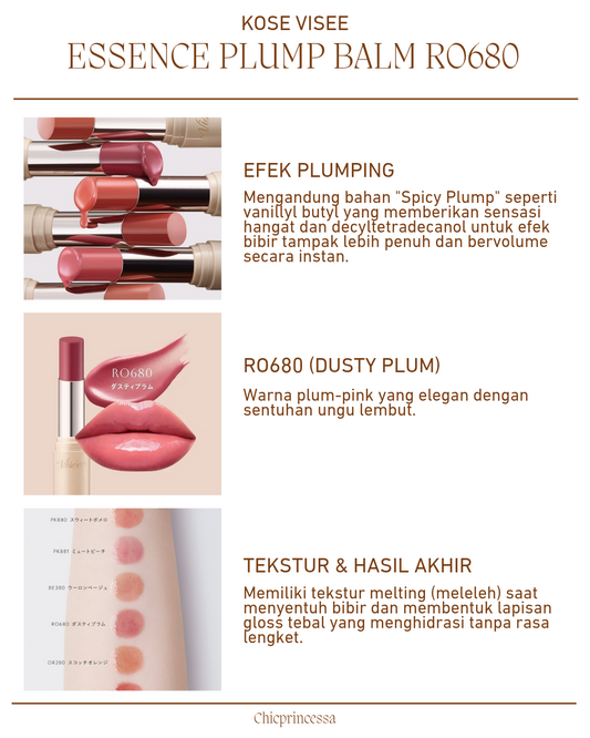 Kose Visee Japan Essence Plump Balm RO680 (Dusty Plum