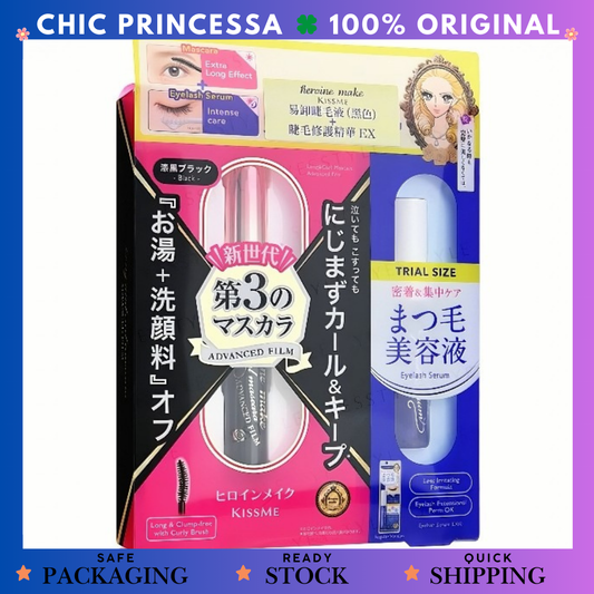 Kiss Me Advanced Long & Curl Mascara Black + Kiss Me Lash serum 4gr