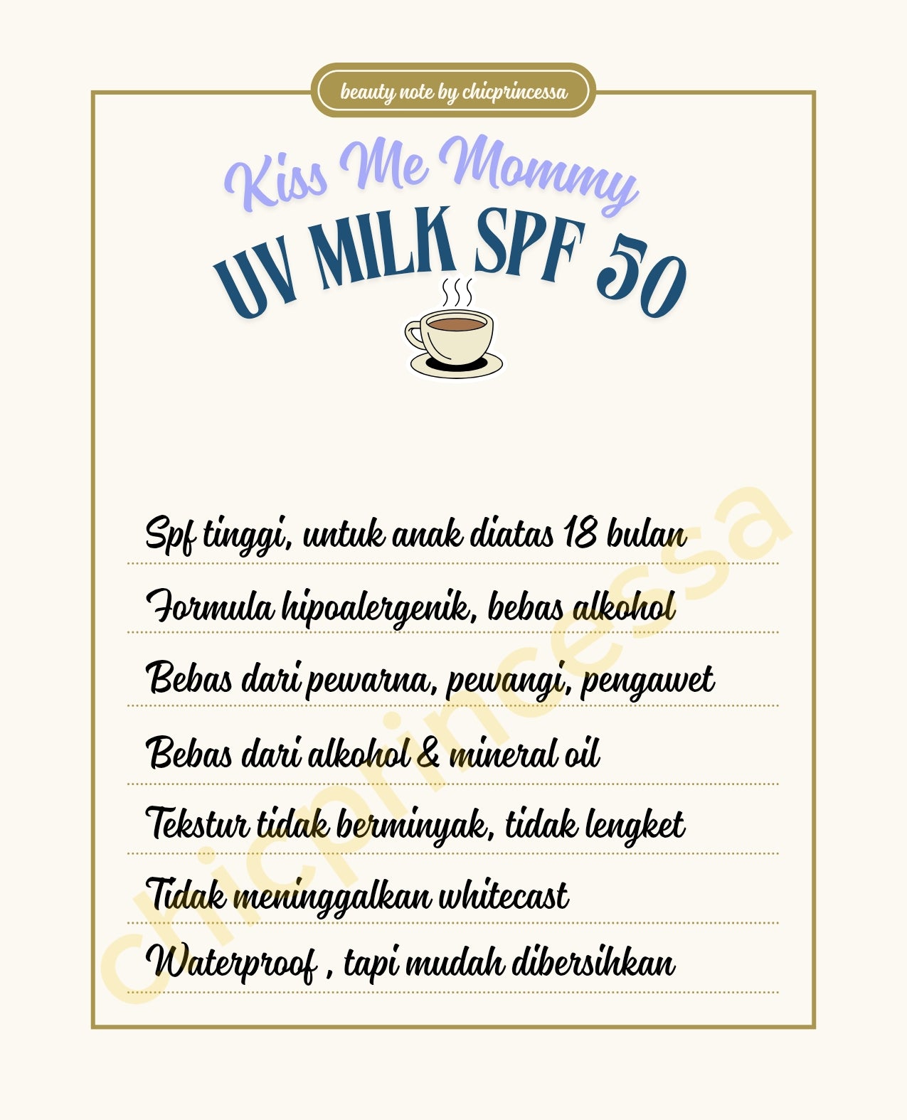 Kiss Me Mommy UV Aqua Milk 50gr