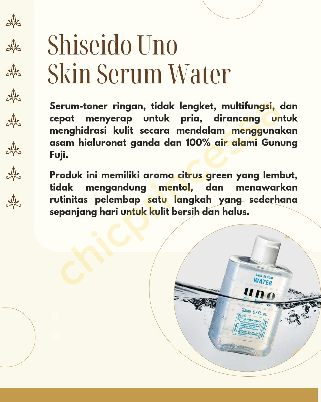 UNO Skin Serum Water toner wajah pria segar