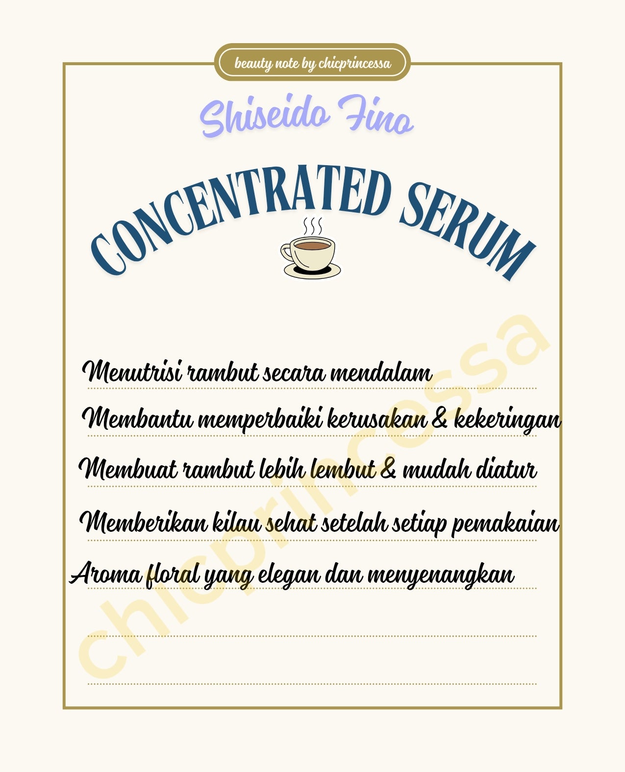 Shiseido Fino Premium Touch Concentrated Essence Hair Mask Intensive Care Shot