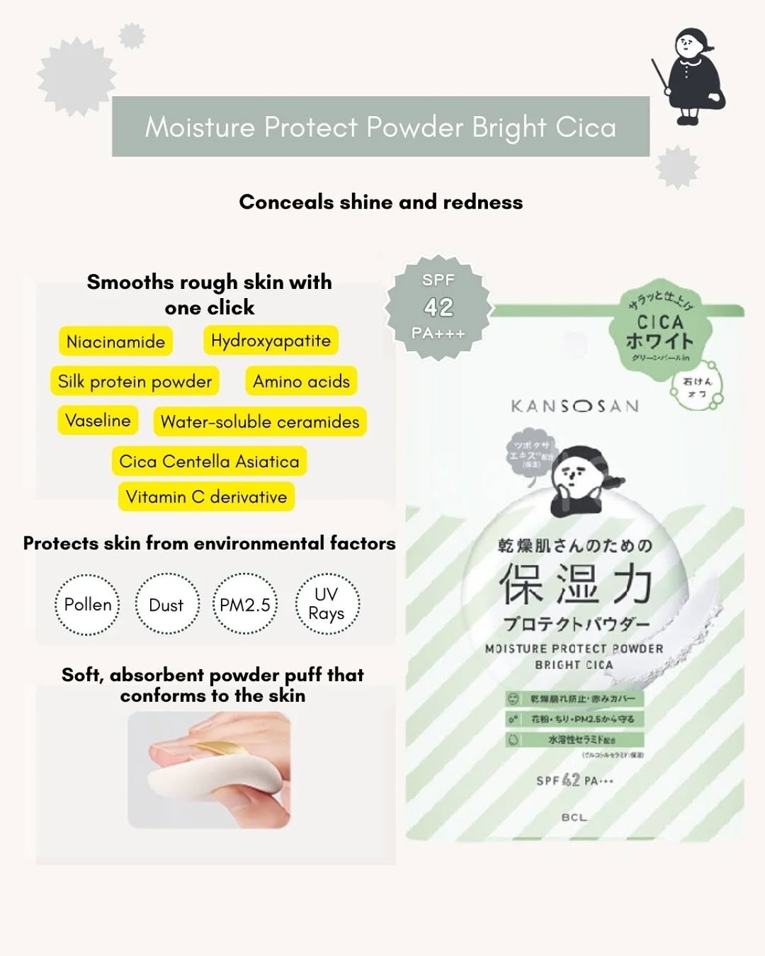 BCL Japan Kansosan Skincare Moisture Protect Powder