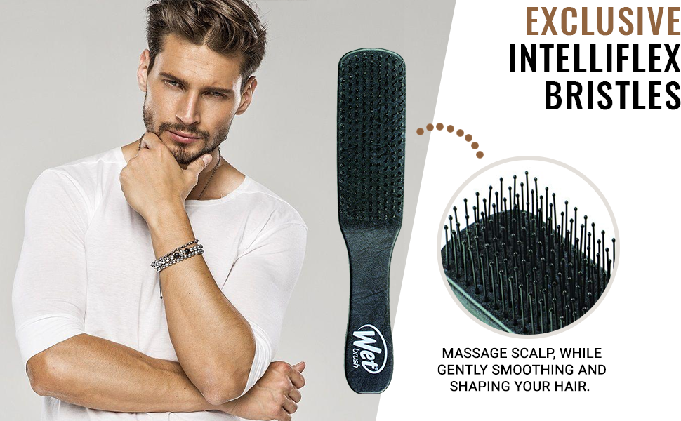 The Wet Brush Men's Detangler Black Leather
